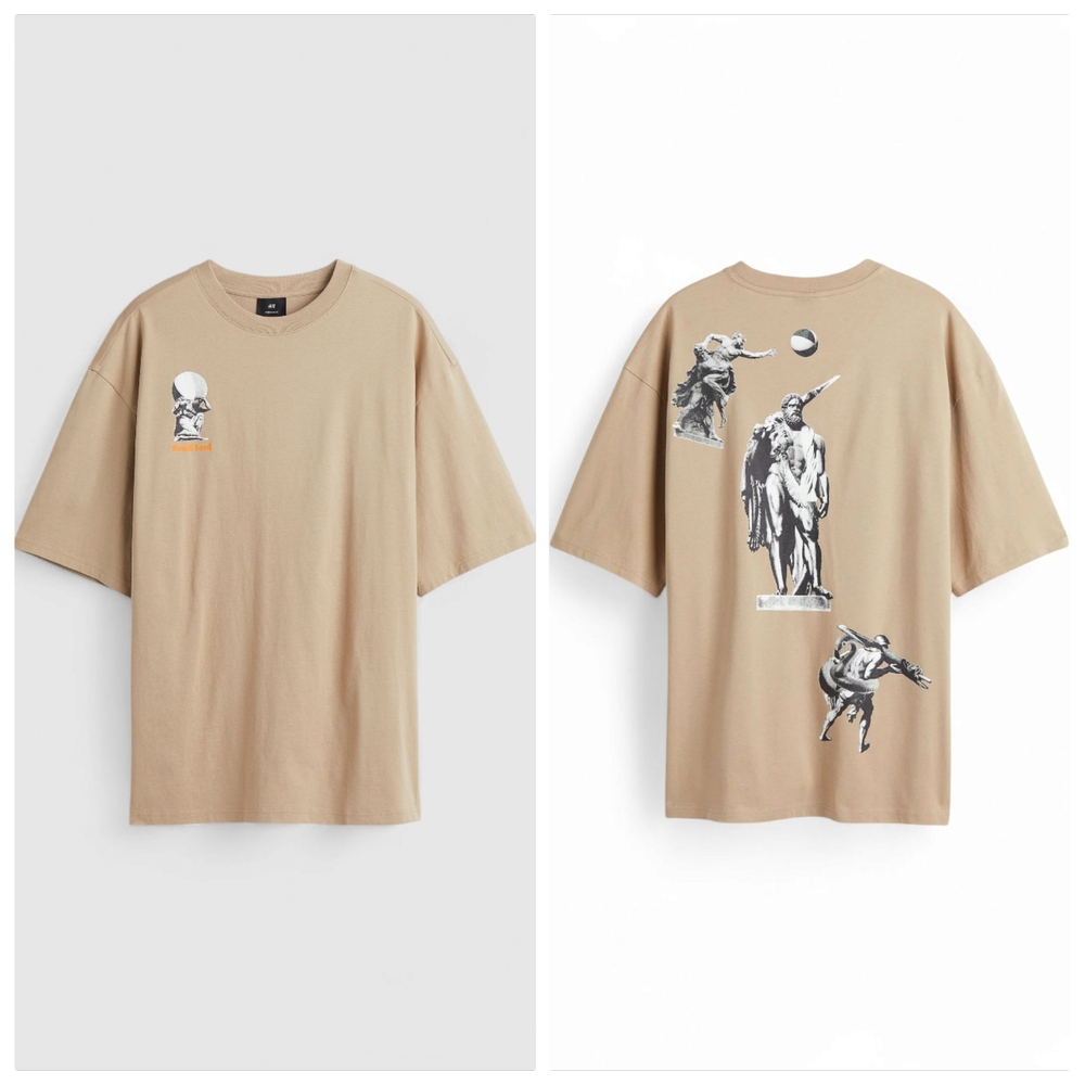 H&M Oversized Cotton Jersey Graphic T-shirt Size Small